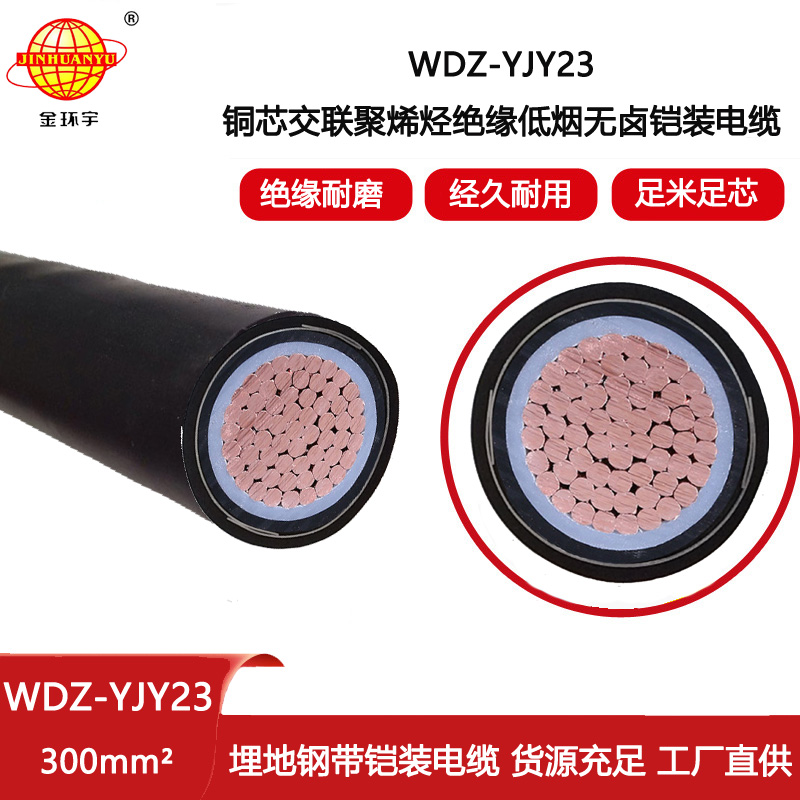 金環(huán)宇電線電纜 WDZ-YJY23-300平方低煙無鹵銅電纜 鎧裝電纜